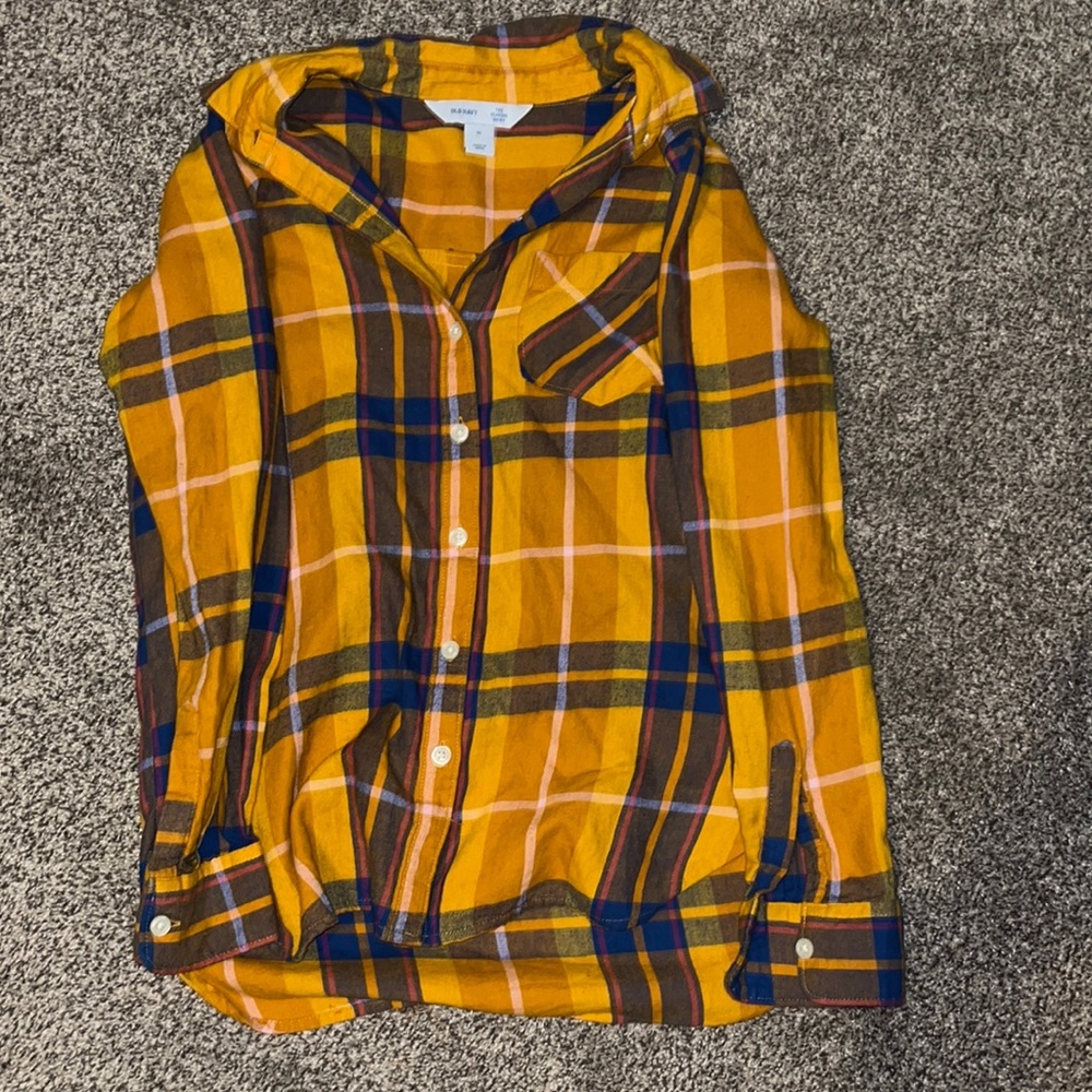 Cute Old Navy Classic Fit Yellow Flannel